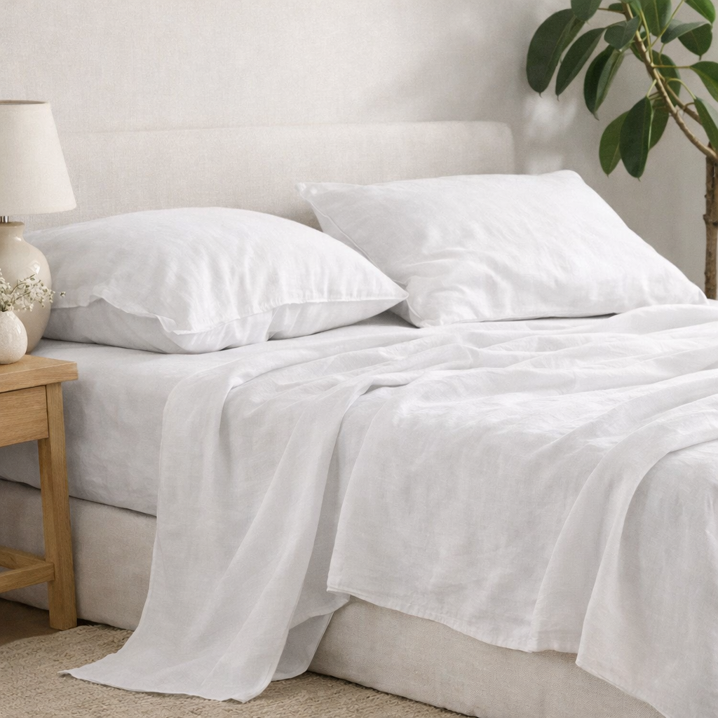 AXIMO Premium 100% Linen 3pc Bed Sheet Set