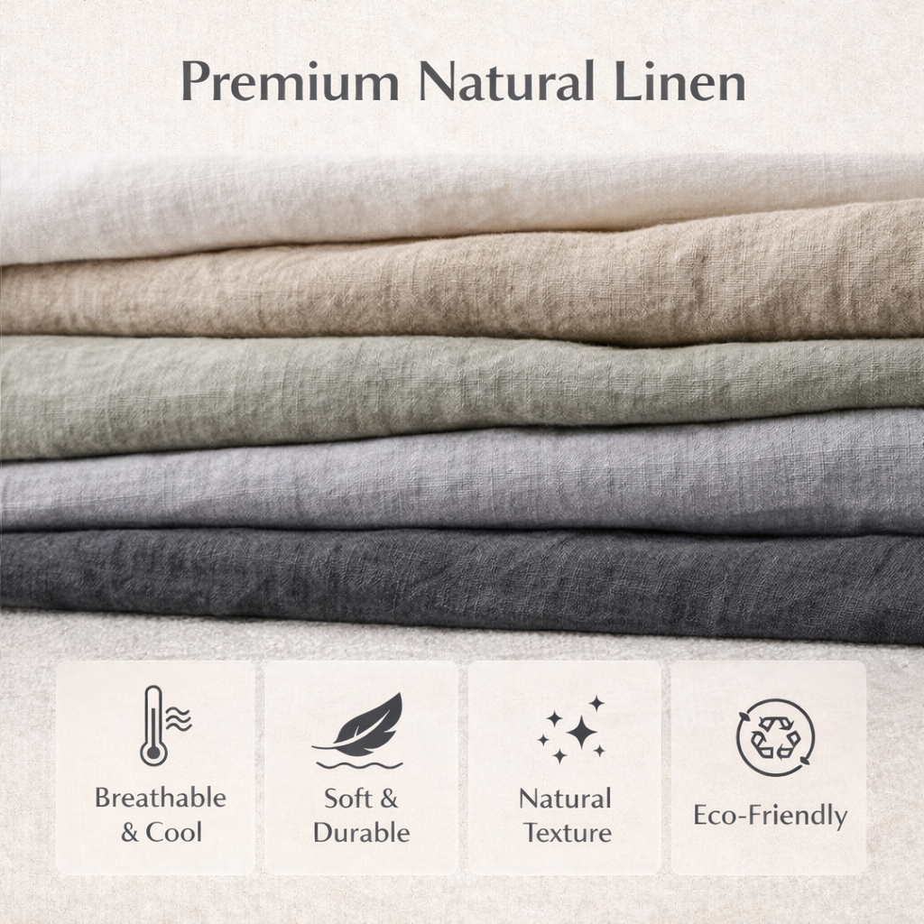 AXIMO Premium 100% Linen 3pc Bed Sheet Set