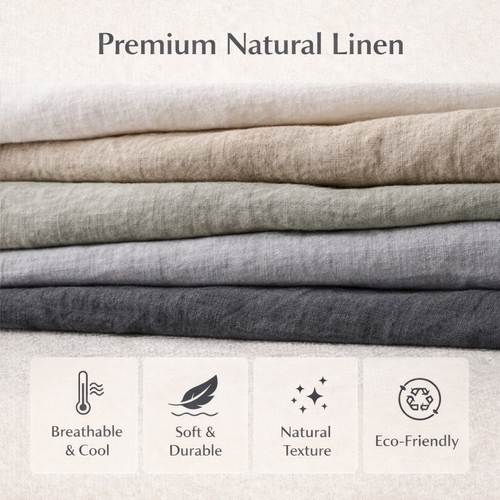 AXIMO Premium 100% Linen 3pc Bed Sheet Set
