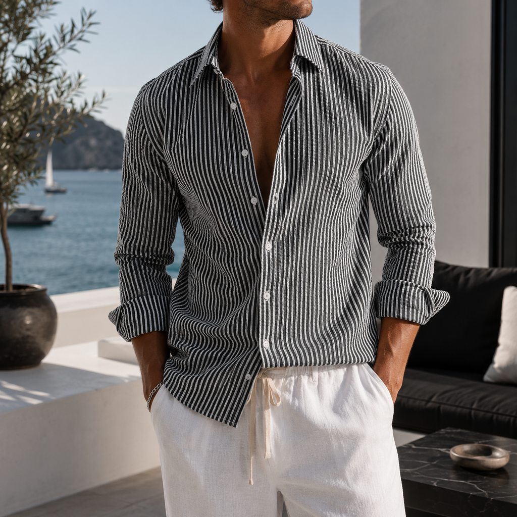 Coastal Striped Textured Shirt