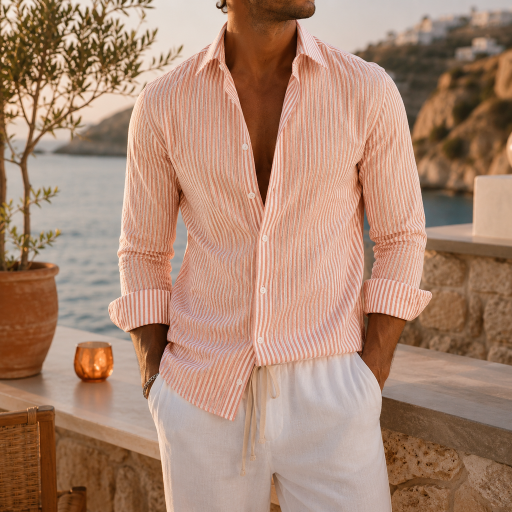 Coastal Striped Textured Shirt
